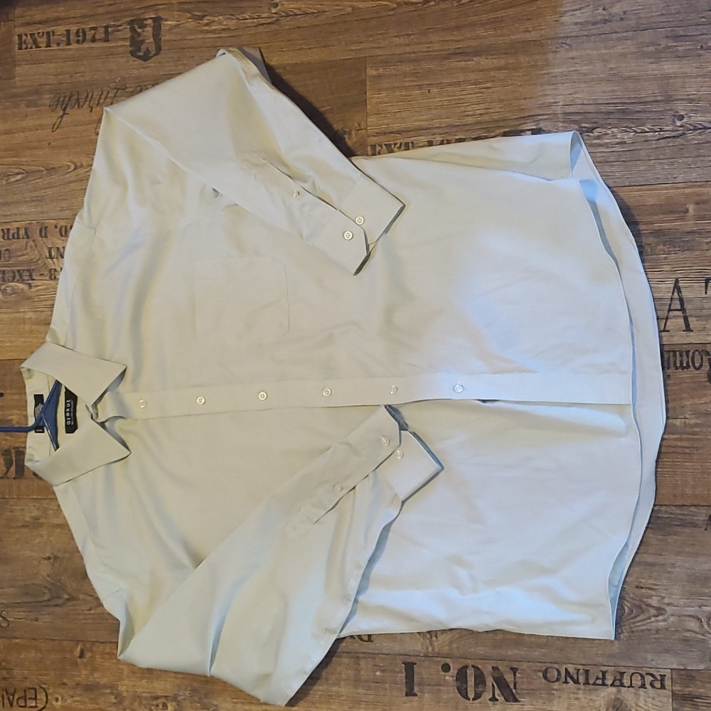 George, wrinkle free, 80's 2ply pinpoint, button down, collared, size 17 1/2